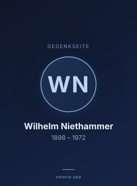 Gedenkportrait von Wilhelm Niethammer