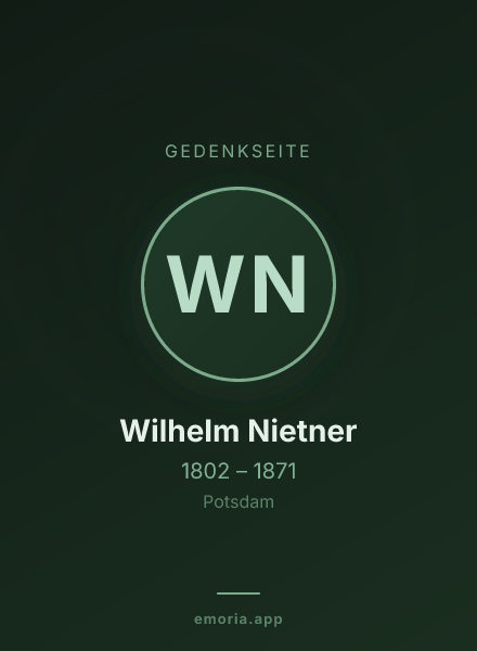 Gedenkportrait von Wilhelm Nietner