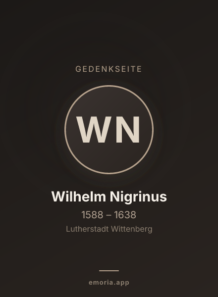 Gedenkportrait von Wilhelm Nigrinus