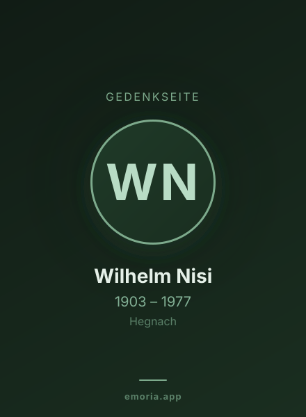 Gedenkportrait von Wilhelm Nisi