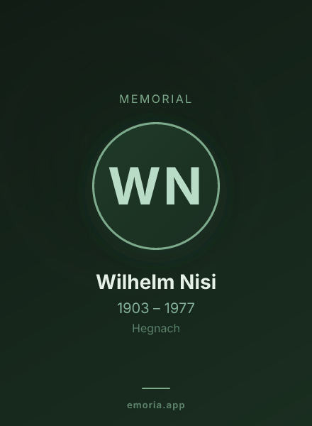 Memorial portrait of Wilhelm Nisi