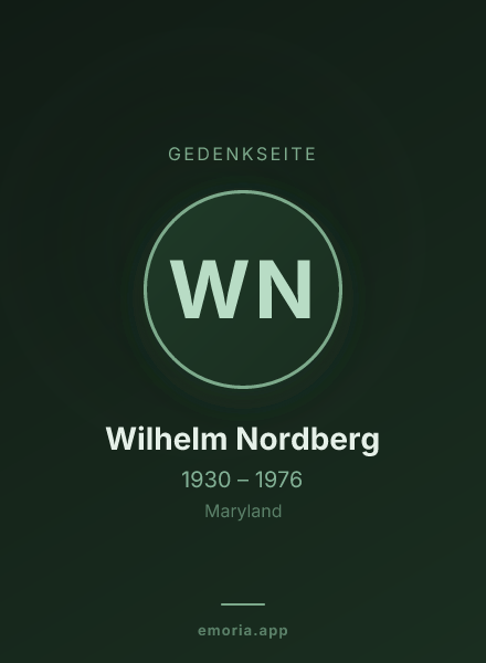 Gedenkportrait von Wilhelm Nordberg