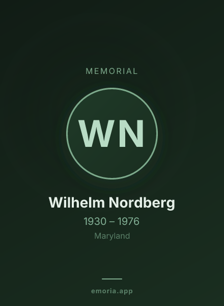 Memorial portrait of Wilhelm Nordberg