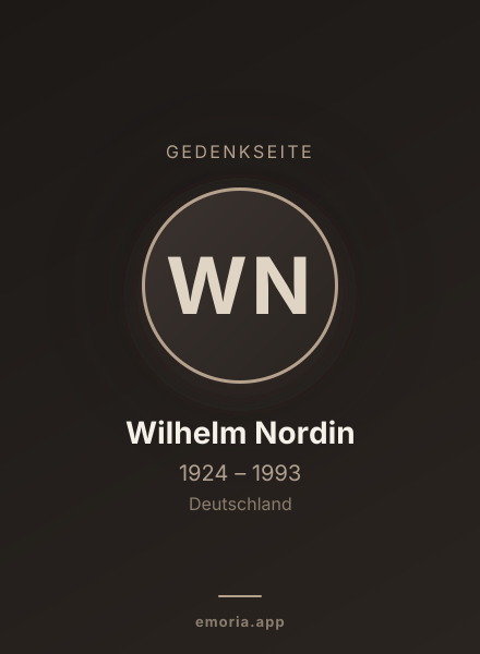 Gedenkportrait von Wilhelm Nordin