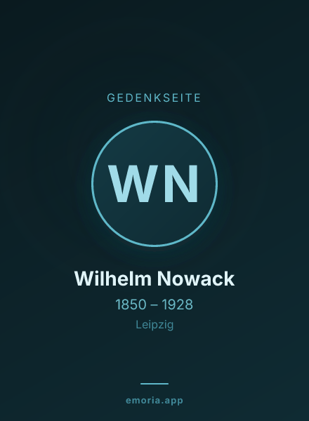 Gedenkportrait von Wilhelm Nowack