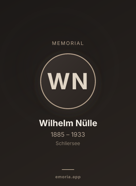 Memorial portrait of Wilhelm Nülle