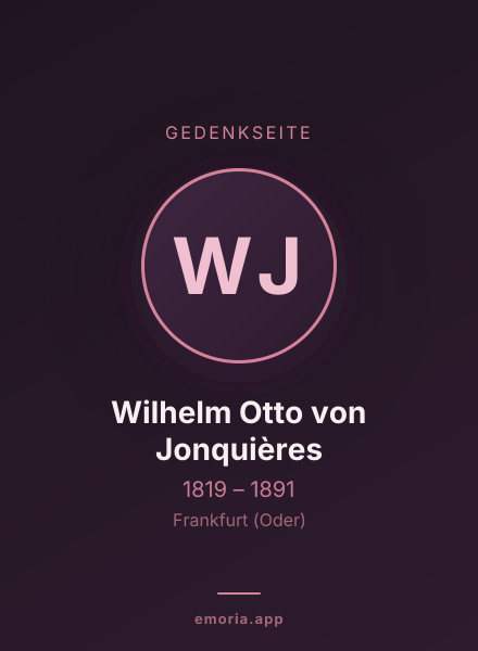 Gedenkportrait von Wilhelm Otto von Jonquières