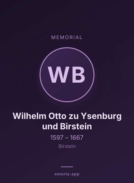 Memorial portrait of Wilhelm Otto zu Ysenburg und Birstein