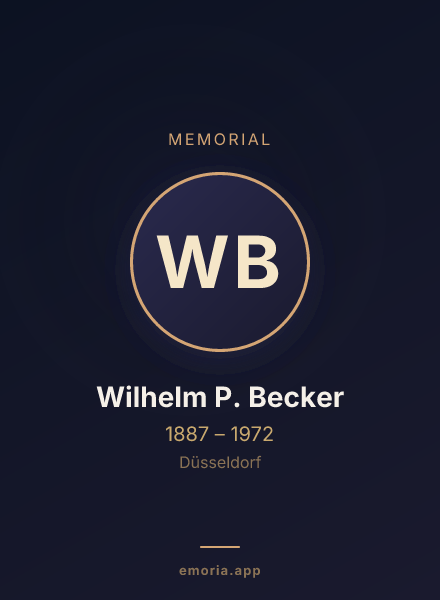 Memorial portrait of Wilhelm P. Becker