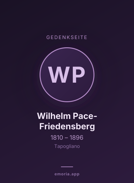 Gedenkportrait von Wilhelm Pace-Friedensberg