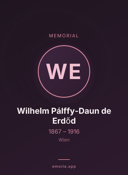 Memorial portrait of Wilhelm Pálffy-Daun de Erdőd