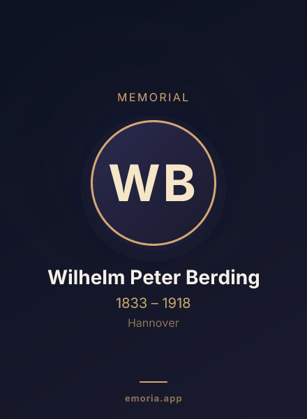 Memorial portrait of Wilhelm Peter Berding