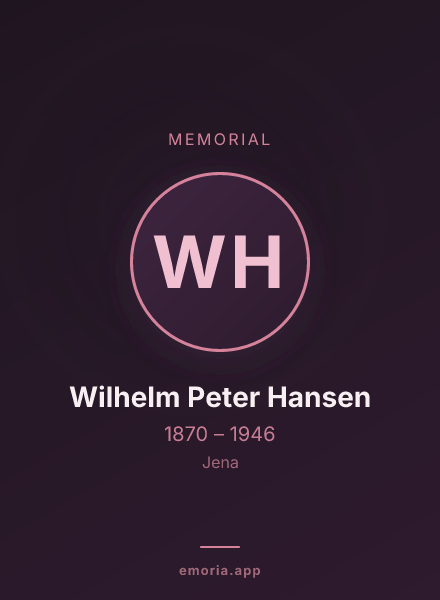 Memorial portrait of Wilhelm Peter Hansen