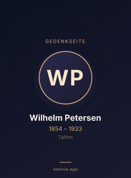 Gedenkportrait von Wilhelm Petersen