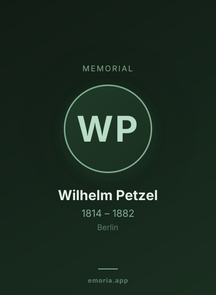 Memorial portrait of Wilhelm Petzel