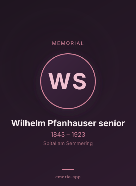 Memorial portrait of Wilhelm Pfanhauser senior