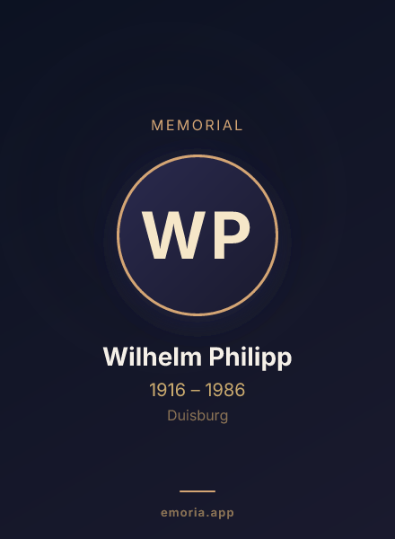 Memorial portrait of Wilhelm Philipp