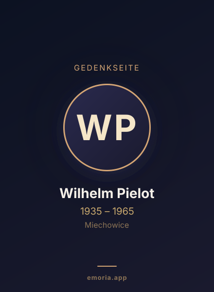 Gedenkportrait von Wilhelm Pielot