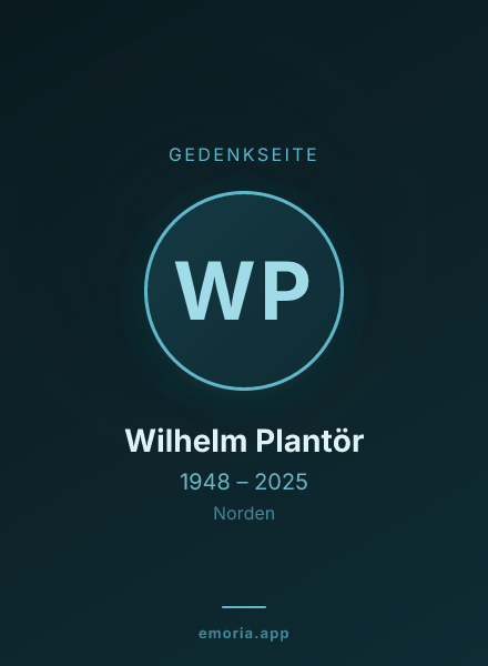 Gedenkportrait von Wilhelm Plantör
