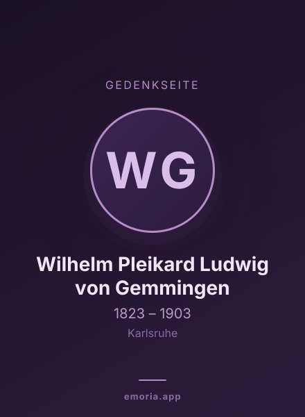 Gedenkportrait von Wilhelm Pleikard Ludwig von Gemmingen