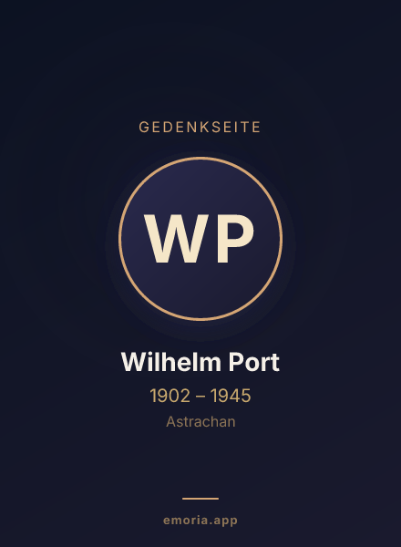 Gedenkportrait von Wilhelm Port