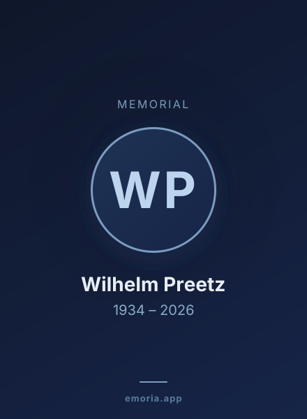 Memorial portrait of Wilhelm Preetz