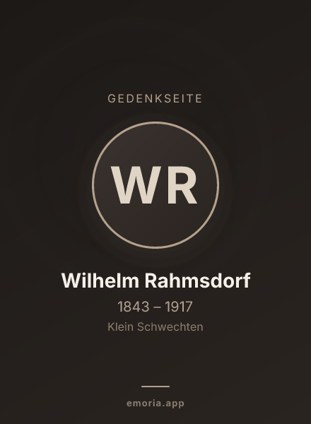 Gedenkportrait von Wilhelm Rahmsdorf