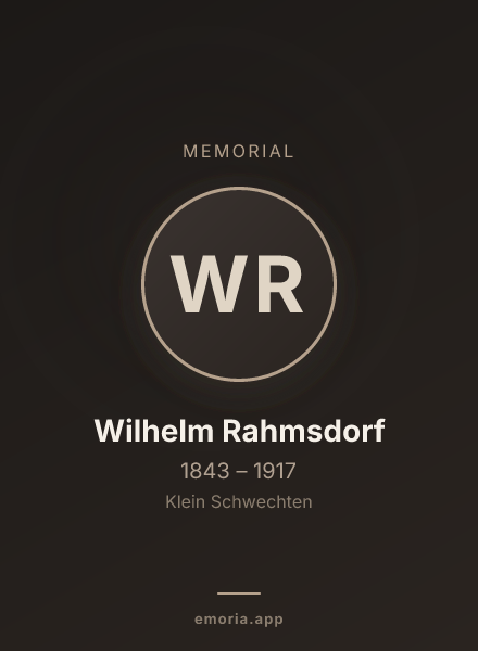 Memorial portrait of Wilhelm Rahmsdorf