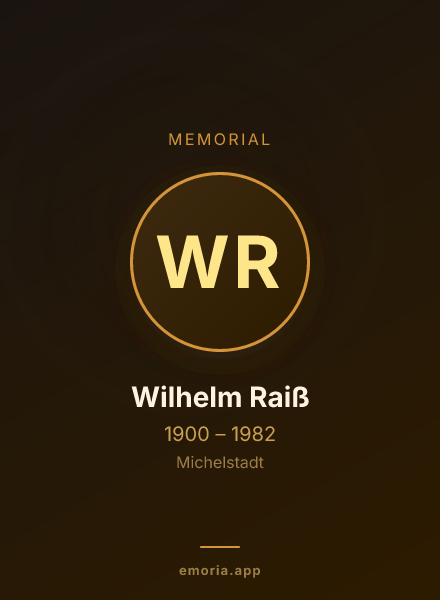 Memorial portrait of Wilhelm Raiß