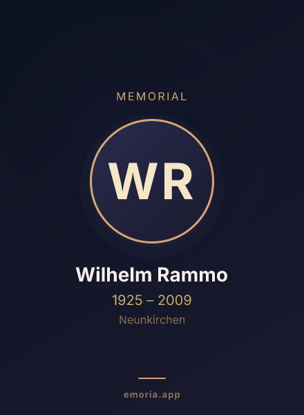 Memorial portrait of Wilhelm Rammo