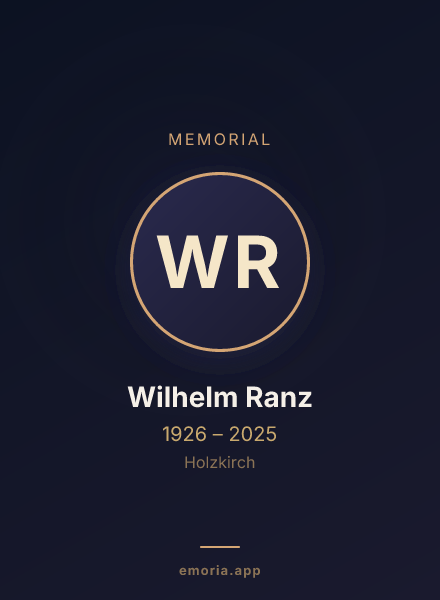 Memorial portrait of Wilhelm Ranz