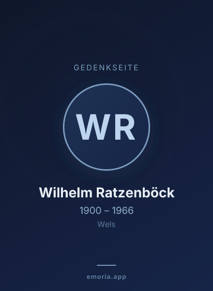 Gedenkportrait von Wilhelm Ratzenböck