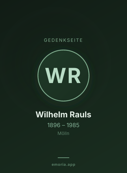 Gedenkportrait von Wilhelm Rauls