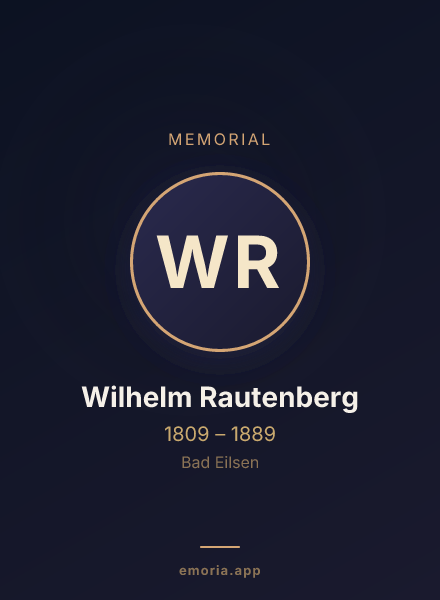 Memorial portrait of Wilhelm Rautenberg