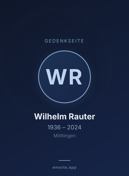 Gedenkportrait von Wilhelm Rauter