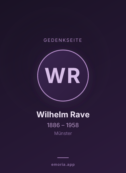 Gedenkportrait von Wilhelm Rave