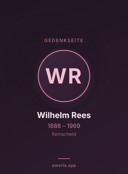 Gedenkportrait von Wilhelm Rees