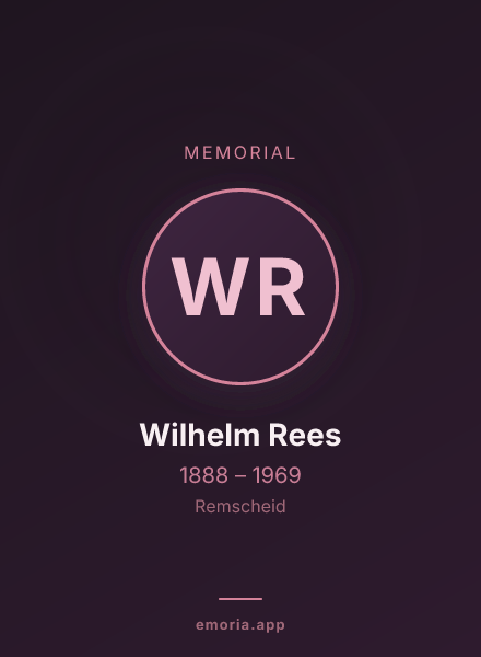 Memorial portrait of Wilhelm Rees