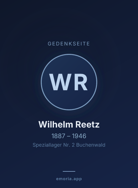 Gedenkportrait von Wilhelm Reetz