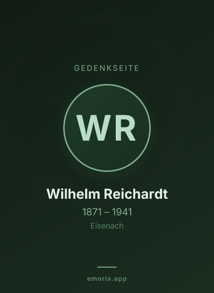 Gedenkportrait von Wilhelm Reichardt