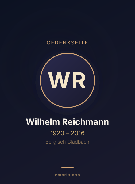 Gedenkportrait von Wilhelm Reichmann