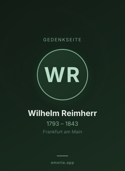 Gedenkportrait von Wilhelm Reimherr