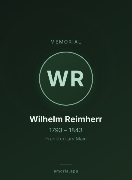 Memorial portrait of Wilhelm Reimherr