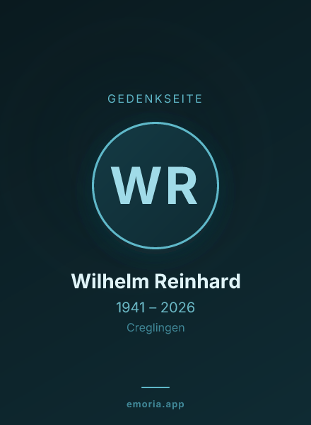 Gedenkportrait von Wilhelm Reinhard