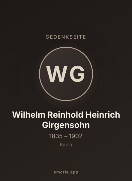 Gedenkportrait von Wilhelm Reinhold Heinrich Girgensohn