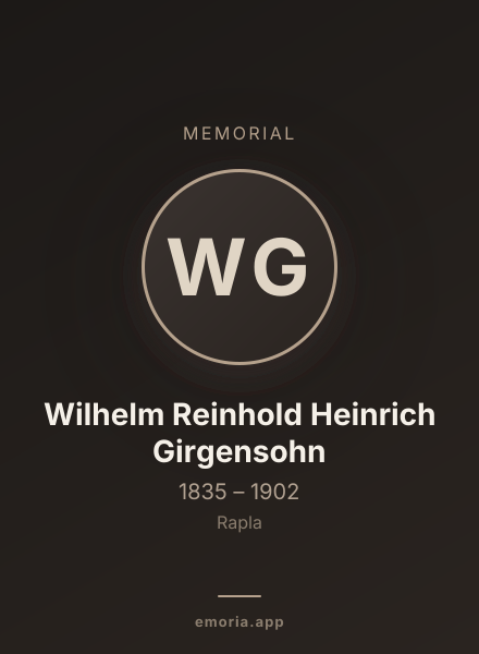 Memorial portrait of Wilhelm Reinhold Heinrich Girgensohn
