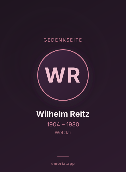 Gedenkportrait von Wilhelm Reitz
