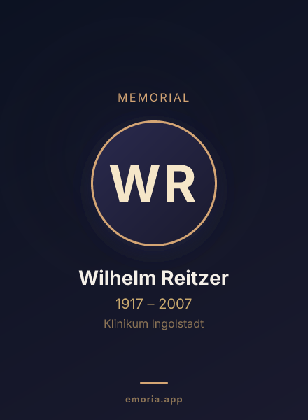 Memorial portrait of Wilhelm Reitzer