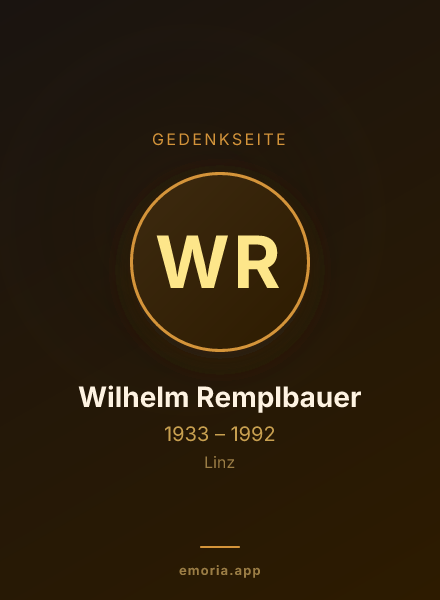 Gedenkportrait von Wilhelm Remplbauer