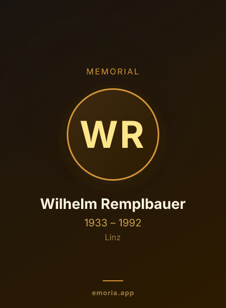Memorial portrait of Wilhelm Remplbauer